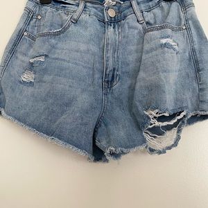 Distressed Denim Shorts